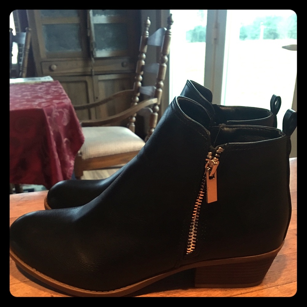 Leather Suede Black Boots